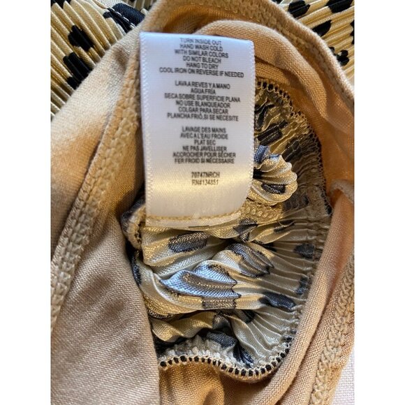 Wayf Womens Leopard Print Bodysuit XS Beige & Black Mock Wrap Front - Picture 8 of 8